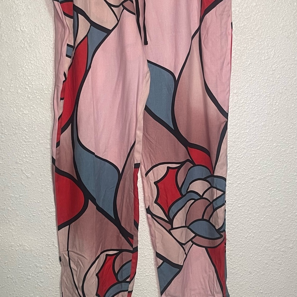 Joie Natori womens Abstract Floral Print pajama pants size XL - Picture 2 of 9
